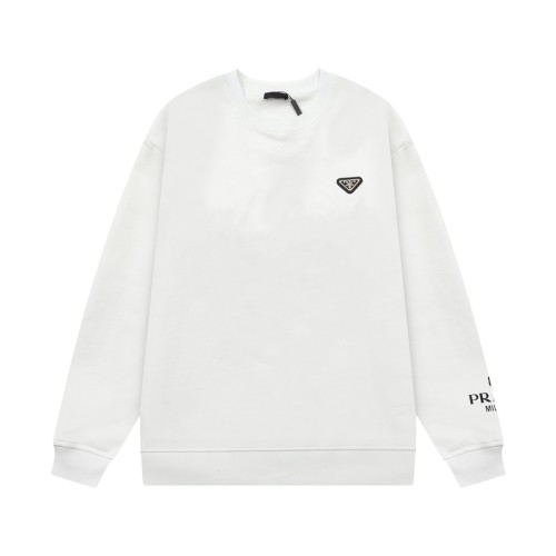 Prada Classic Metal Triangle Sleeve Printed Sportswear Unisex Versatile Loose Hoodie