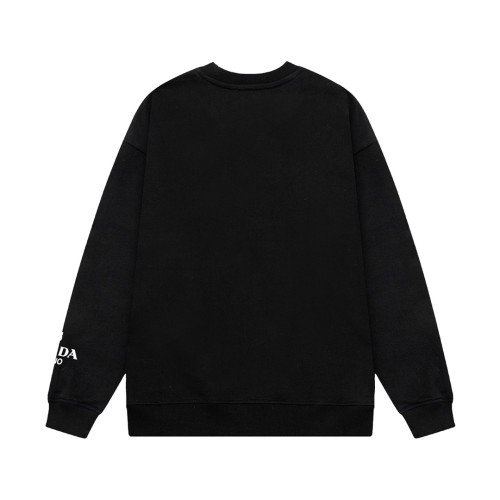 Prada Classic Metal Triangle Sleeve Printed Sportswear Unisex Versatile Loose Hoodie