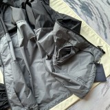 Prada Classic Splicing Hooded Jacket Coat