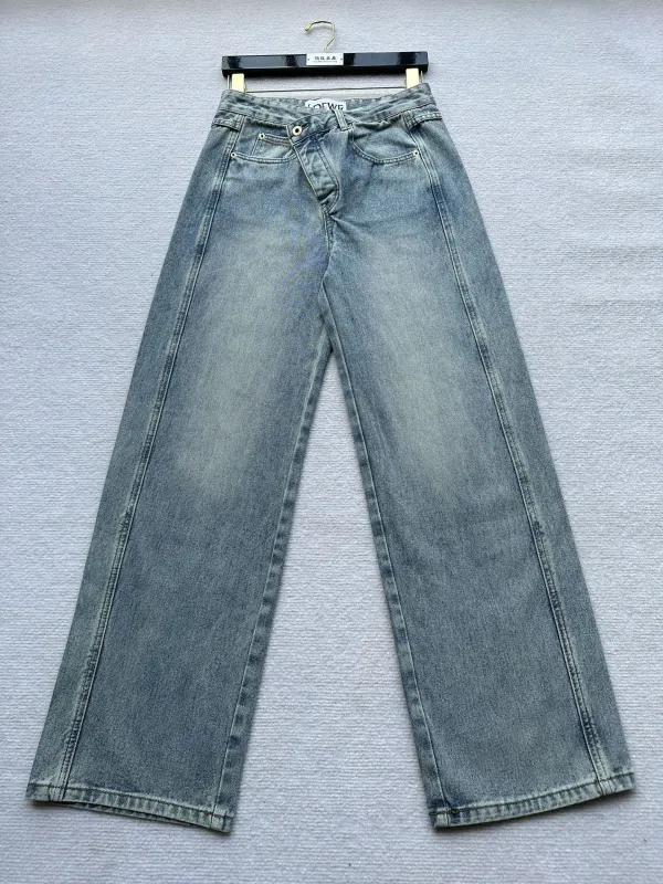Loewe Fashion Irregular Lazy Style Jeans