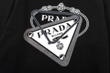 Prada Classic Overlapping Letter Triangle Logo Graffiti Printed Sportswear Unisex Versatile Loose Hoodie