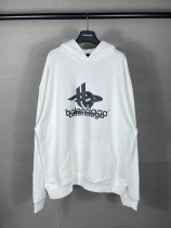 Balenciaga Classic Couple Phantom Double Logo Printed Long Sleeve Hoodie