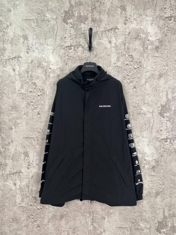 Balenciaga Couple Classic Logo Printed Drawstring Hoodie Jacket