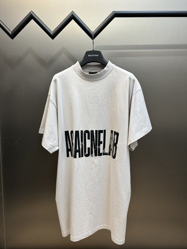 Balenciaga New Crack Logo Printed Short Sleeve Couple Loose Casual T-shirt