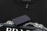 Prada Classic Overlapping Letter Triangle Logo Graffiti Printed Sportswear Unisex Versatile Loose Hoodie