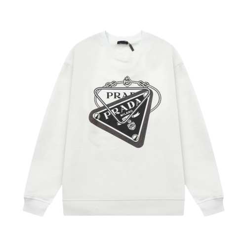 Prada Classic Overlapping Letter Triangle Logo Graffiti Printed Sportswear Unisex Versatile Loose Hoodie