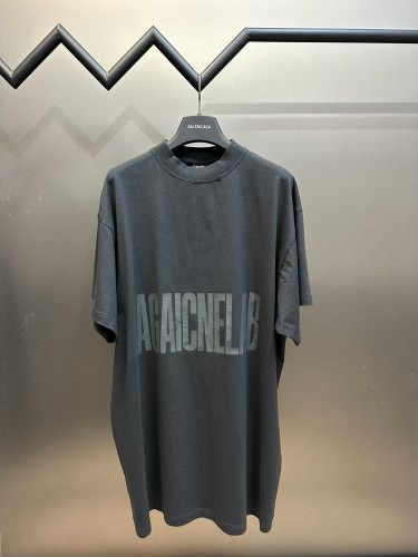 Balenciaga New Crack Logo Printed Short Sleeve Couple Loose Casual T-shirt
