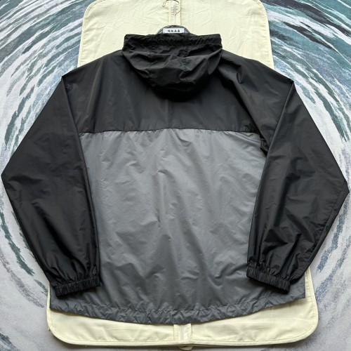 Prada Classic Splicing Hooded Jacket Coat