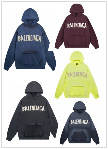 Balenciaga Street Logo Printed Hoodie Unisex Casual Oversize Washed Sportswear