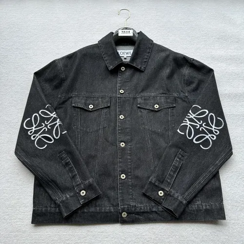 Loewe Classic Retro Washed Black Casual Collar Cowboy Jacket