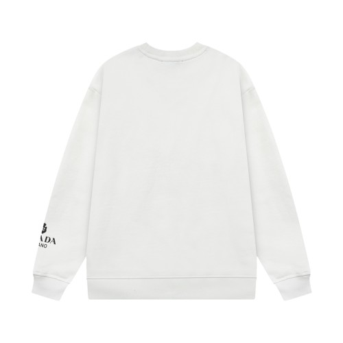 Prada Classic Metal Triangle Sleeve Printed Sportswear Unisex Versatile Loose Hoodie