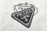 Prada Classic Overlapping Letter Triangle Logo Graffiti Printed Sportswear Unisex Versatile Loose Hoodie