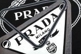 Prada Classic Overlapping Letter Triangle Logo Graffiti Printed Sportswear Unisex Versatile Loose Hoodie