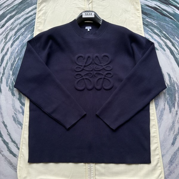 Loewe Unisex Versatile Logo Embossed Round Neck Sweater