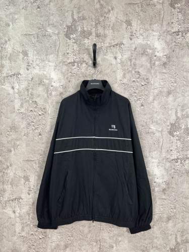 Balenciaga Couple Double Hook Logo Embroidered Jacket Zipper Long Sleeve Coat