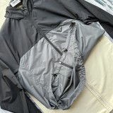 Prada Classic Splicing Hooded Jacket Coat