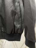 Louis Vuitton Fashion New Logo Splicing Waist Leather Jacket