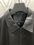 Louis Vuitton Fashion New Logo Splicing Waist Leather Jacket