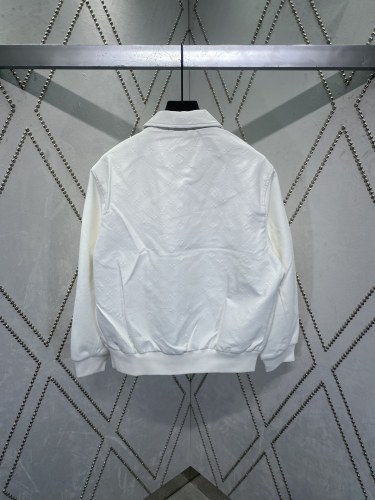 Louis Vuitton Fashion New Logo Splicing Waist Leather Jacket