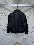 Louis Vuitton Fashion New Logo Splicing Waist Leather Jacket