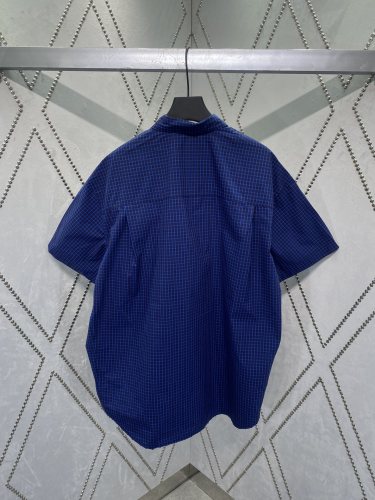 Balenciaga Unisex New Retro Checkered Short sleeved Shirt