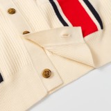 Gucci Classic Couple Color Contrast Embroidered Logo Knitted Cardigan Coat
