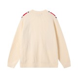 Gucci Classic Couple Color Contrast Embroidered Logo Knitted Cardigan Coat