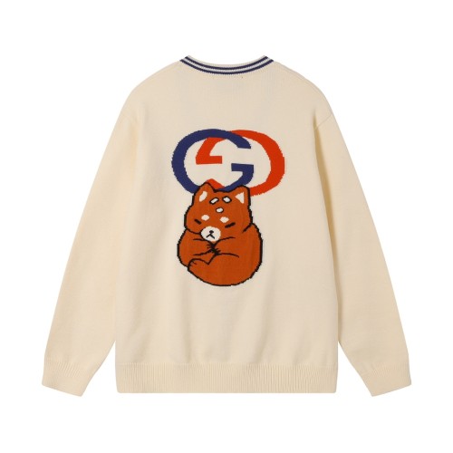 Gucci Fashion Couple Logo Animal Jacquard Knitted Cardigan Coat