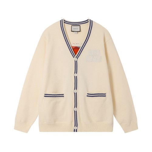 Gucci Fashion Couple Logo Animal Jacquard Knitted Cardigan Coat