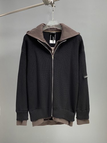 Balenciaga Couple New Heavy Industry Splicing Two piece Double Zipper Jacket
