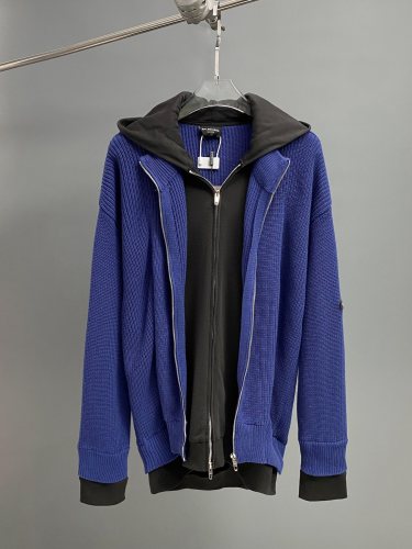 Balenciaga Couple New Heavy Industry Splicing Two piece Double Zipper Jacket