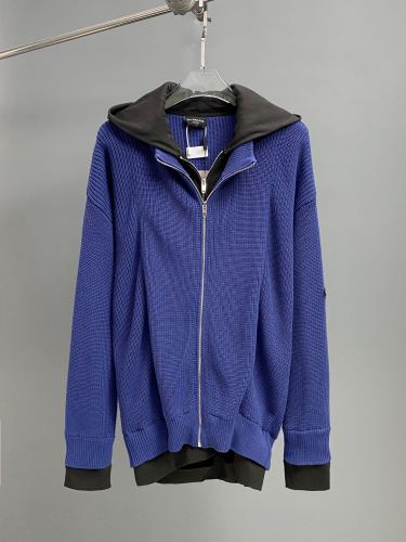 Balenciaga Couple New Heavy Industry Splicing Two piece Double Zipper Jacket