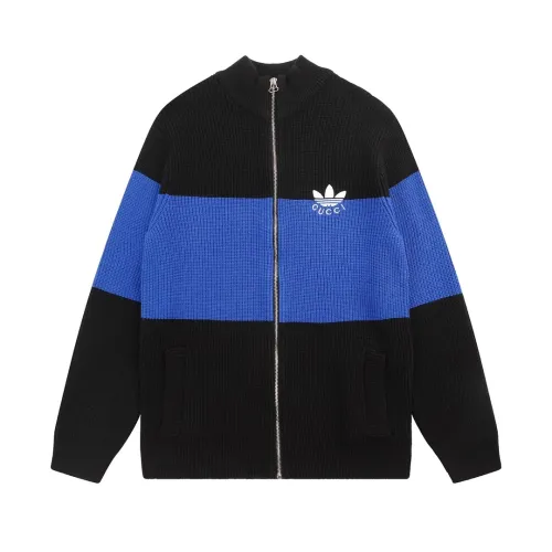 Gucci Classic Couple Trefoil Embroidered Splicing Wool Zipper Jacket