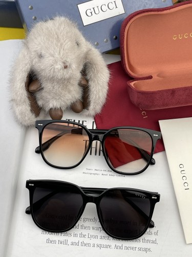 Gucci New Couple Fashion Round Frame Sunglasses Versatile Sunglasses
