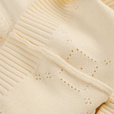 Gucci New Couple GG Hollow Pattern Color Contrasting Round Neck Sweater