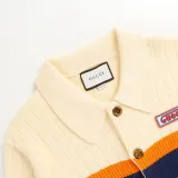 Gucci Unisex Fashion Color Contrast Splicing Single Breasted Collar Knitted Cardigan