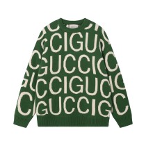 Gucci Unisex Street Full Logo Jacquard Round Neck Sweater