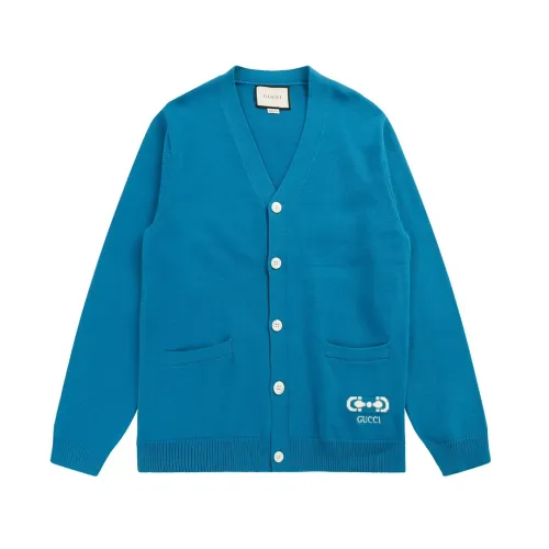 Gucci Couple New Embroidered Logo V-neck Cashmere Cardigan Sweater
