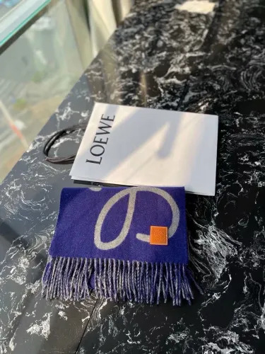 Loewe Fashion Graffiti Jacquard Double sided Wool Scarf Size: 30 * 180 cm