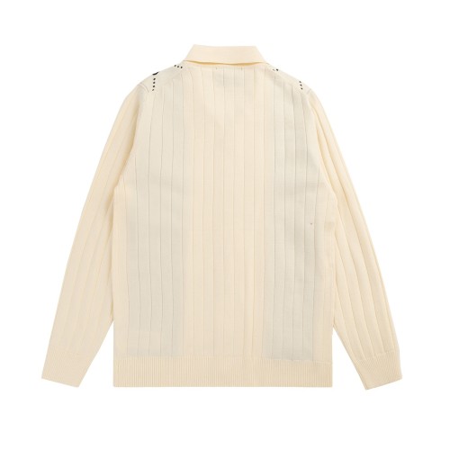 Gucci Unisex Fashion Logo Jacquard Single Breasted Flip Collar Knitted Cardigan