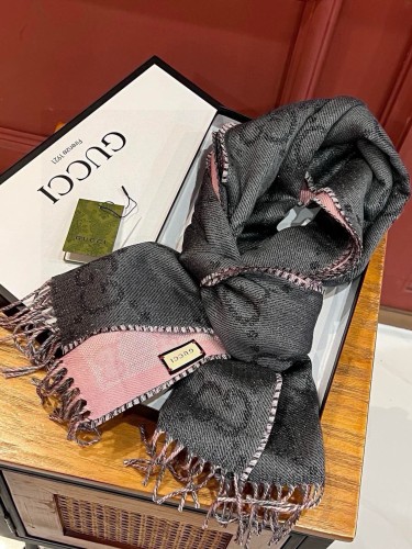 Gucci Classic GG Silver Thread Jacquard Double sided Long Towel Size: 34 * 194 cm