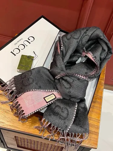 Gucci Classic GG Silver Thread Jacquard Double sided Long Towel Size: 34 * 194 cm