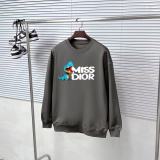Dior High Street Dinosaur Logo Print Versatile Round Neck Hoodie