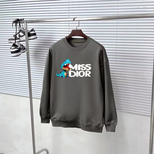 Dior High Street Dinosaur Logo Print Versatile Round Neck Hoodie