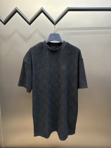 Louis Vuitton Fashion Checkered Towel Cloth Short Sleeves