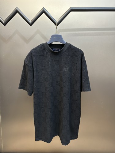 Louis Vuitton Fashion Checkered Towel Cloth Short Sleeves