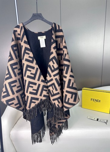 Fendi Unisex Classic FF Double sided Cape Shawl Cape Size: 140 * 150 cm