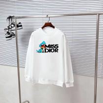 Dior High Street Dinosaur Logo Print Versatile Round Neck Hoodie