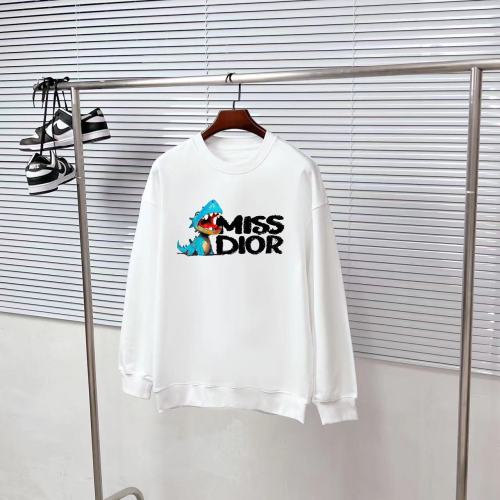 Dior High Street Dinosaur Logo Print Versatile Round Neck Hoodie