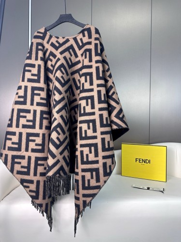 Fendi Unisex Classic FF Double sided Cape Shawl Cape Size: 140 * 150 cm